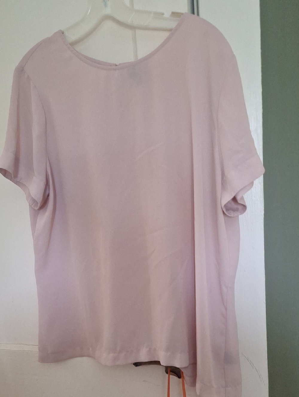 Worthington Pale Pink Short Sleeve Blouse XL